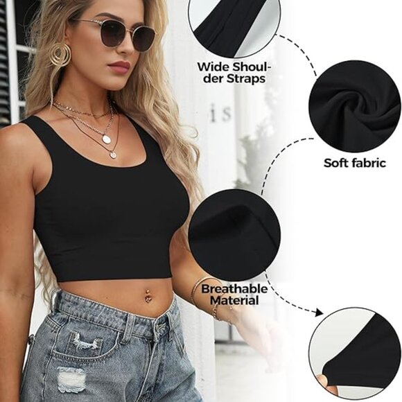 2-3Pcs Tank Tops for Women, U Neck Sleeveless Crop Tops - Picture 5 of 6